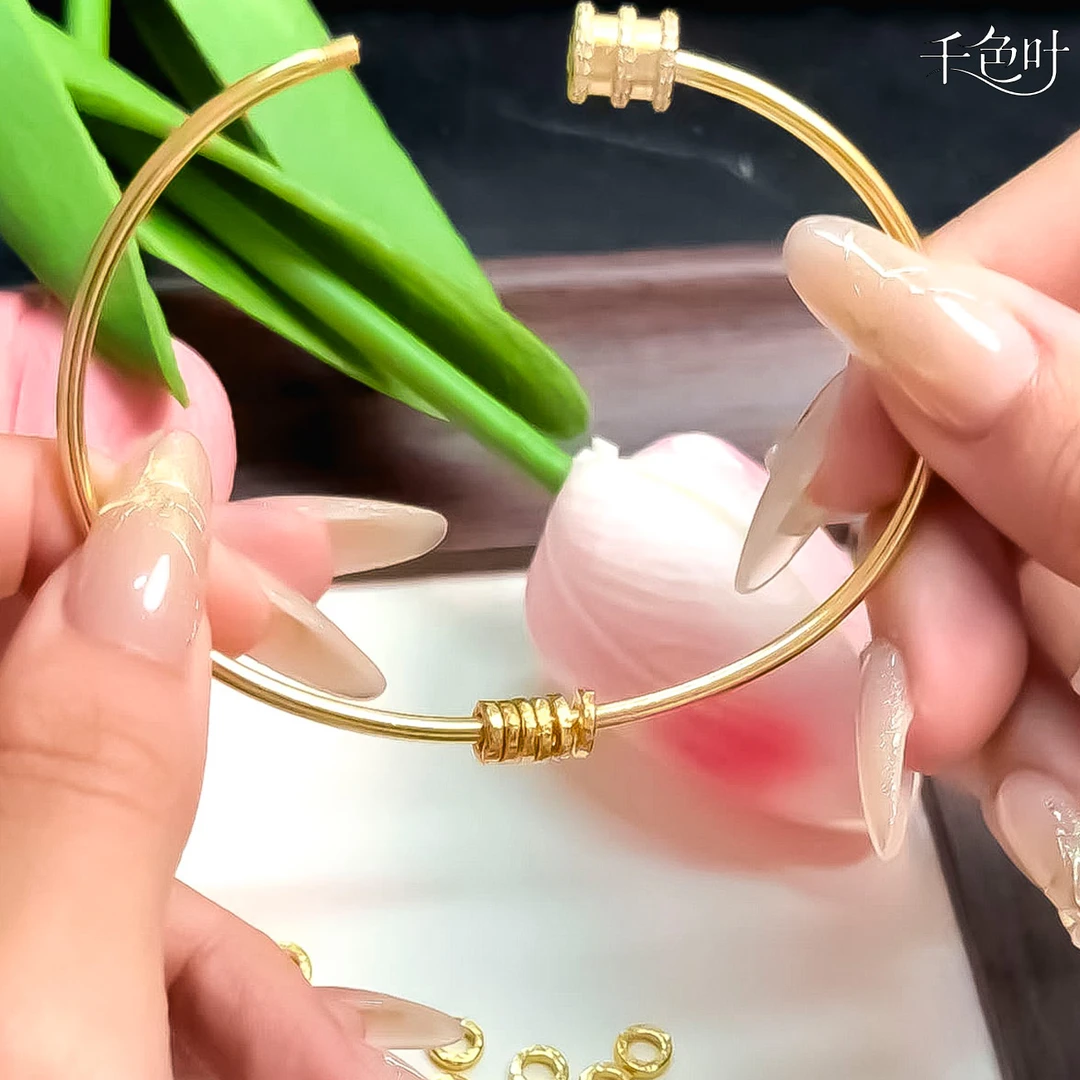 足银手镯 足银999镀金色轻奢款高级感小蛮腰手镯