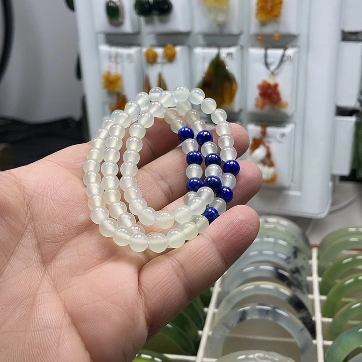合金蛇纹石玉手链