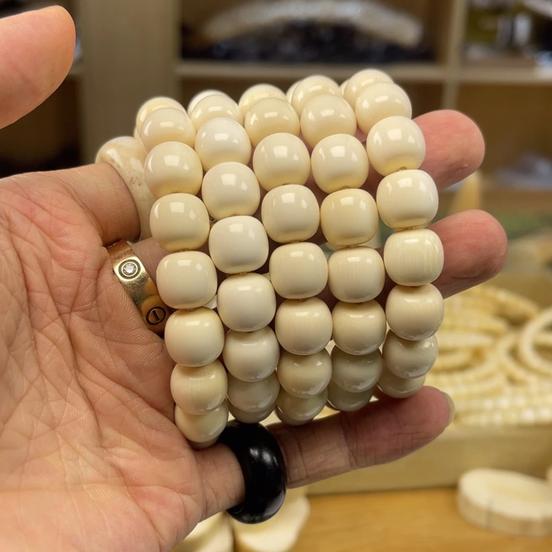 猛犸象牙手串/手链/手镯原色猛犸象牙微水印12老型