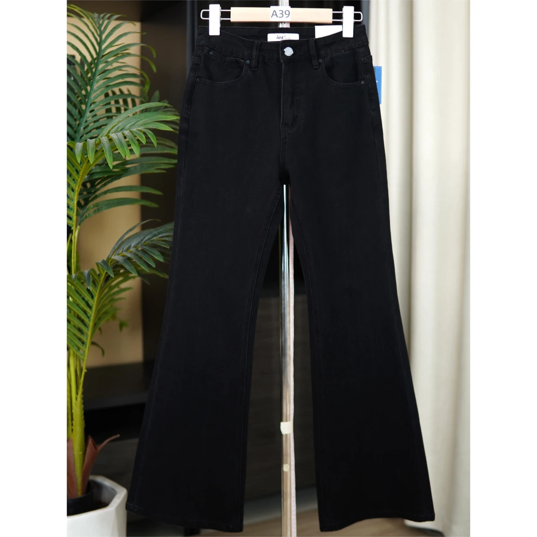 【A39】四面弹经典喇叭裤·高级黑牛仔裤女四季款【91512-1】【乐乐家】