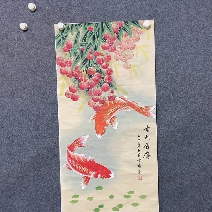 国画三尺工笔花鸟一幅