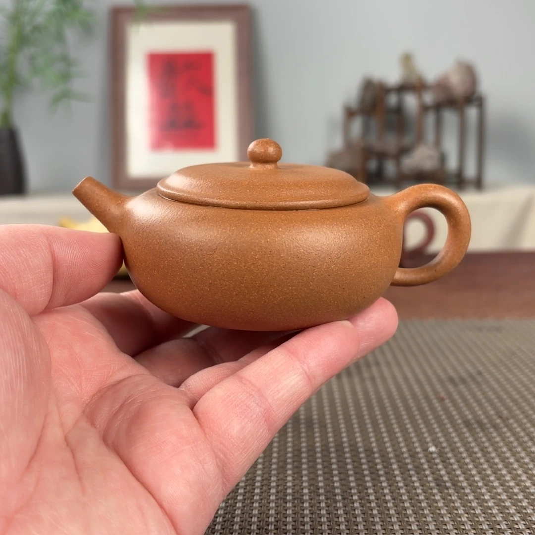紫砂茶壶沈**.微瑕黄龙山原矿紫砂壶