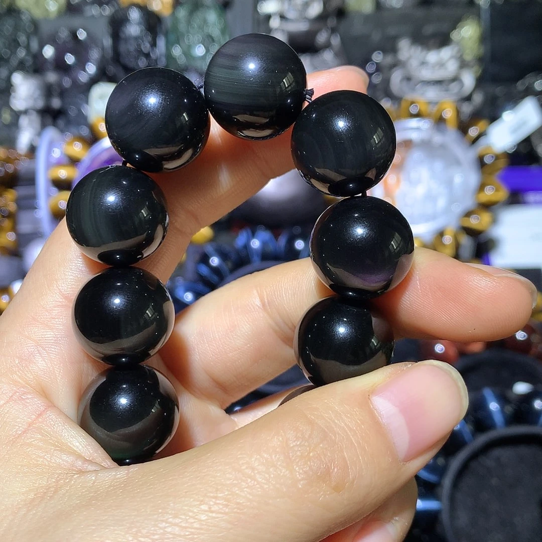 R***y黑曜岩未镶嵌手链