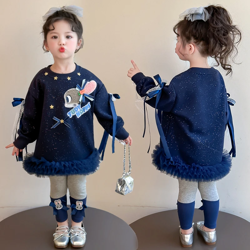 女童休闲套装2025新款儿童春秋装韩版洋气女宝宝春季打底裤两件套