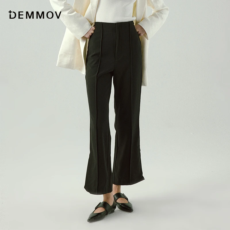 【CC王专属034K】DEMMOV戴檬黑色直筒西装裤女夏季新款高级感高腰