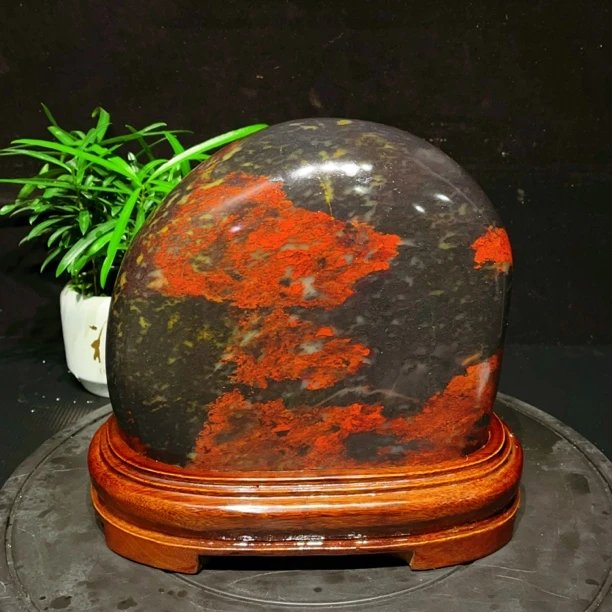 正品桂林鸡血玉原石画面石观赏石红色家居摆件22-10-23cm，21.9斤