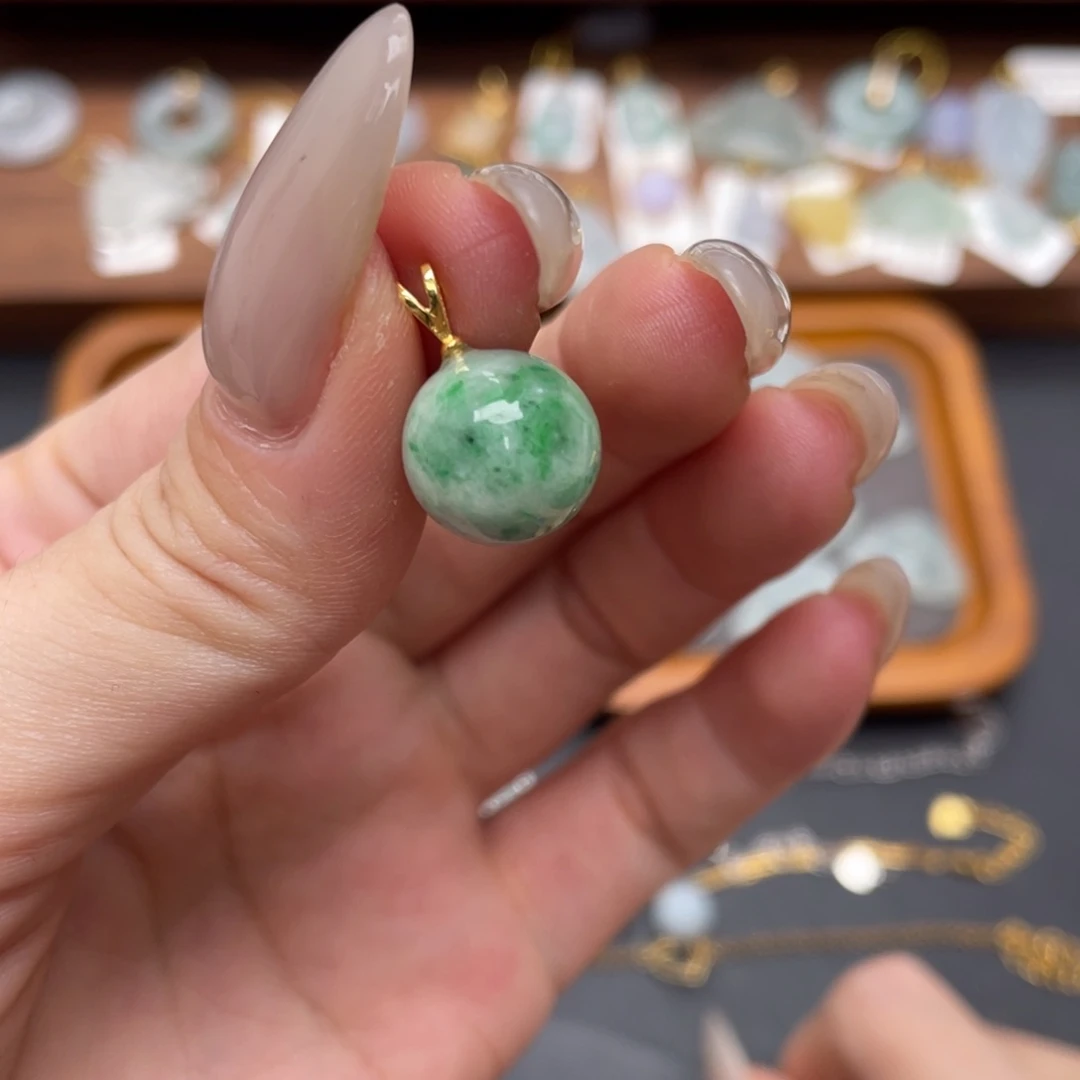 翡翠银S925镶嵌吊坠(不含链)