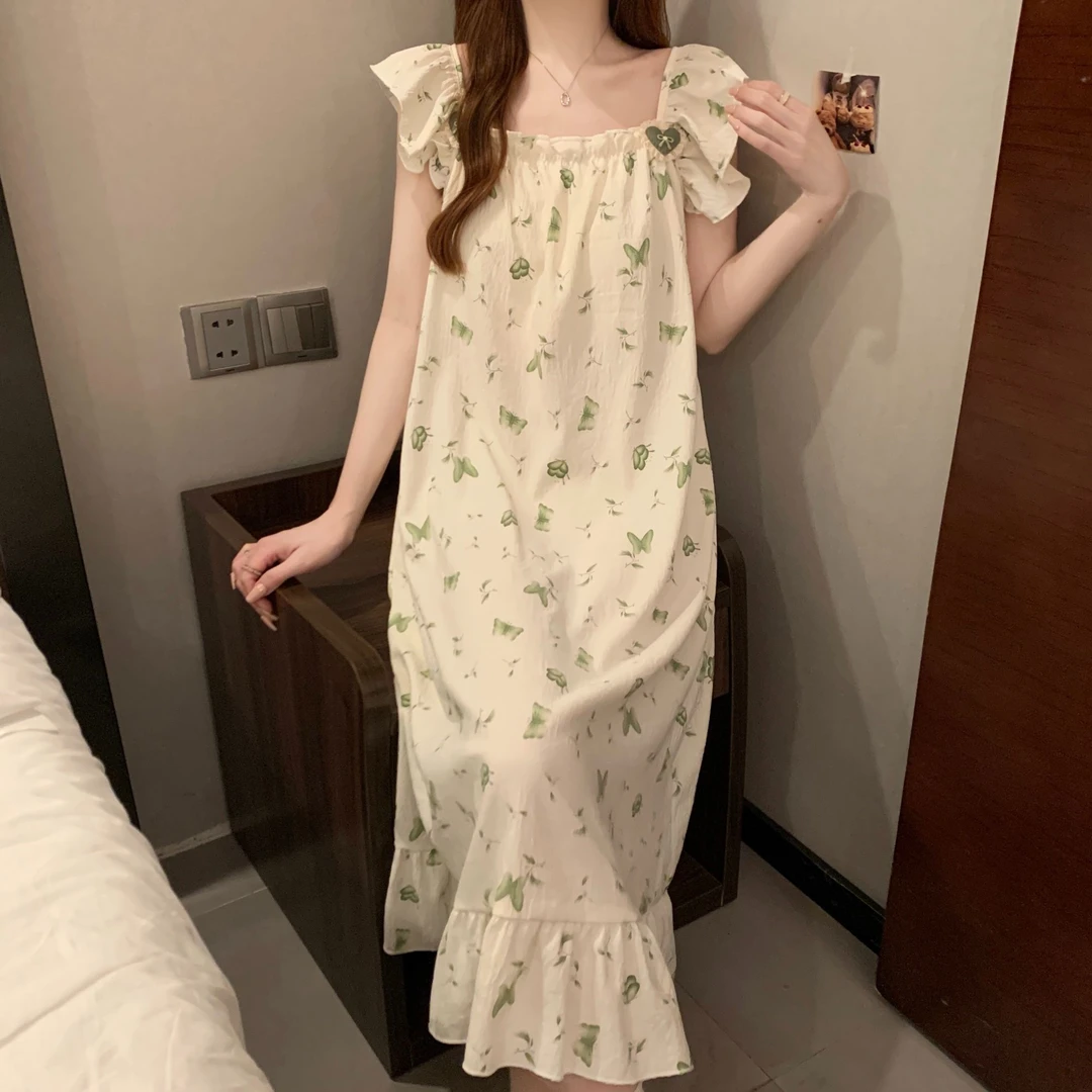 带胸垫一体式吊带睡裙女款夏季云朵绵2025年新款宽松睡衣女士夏天