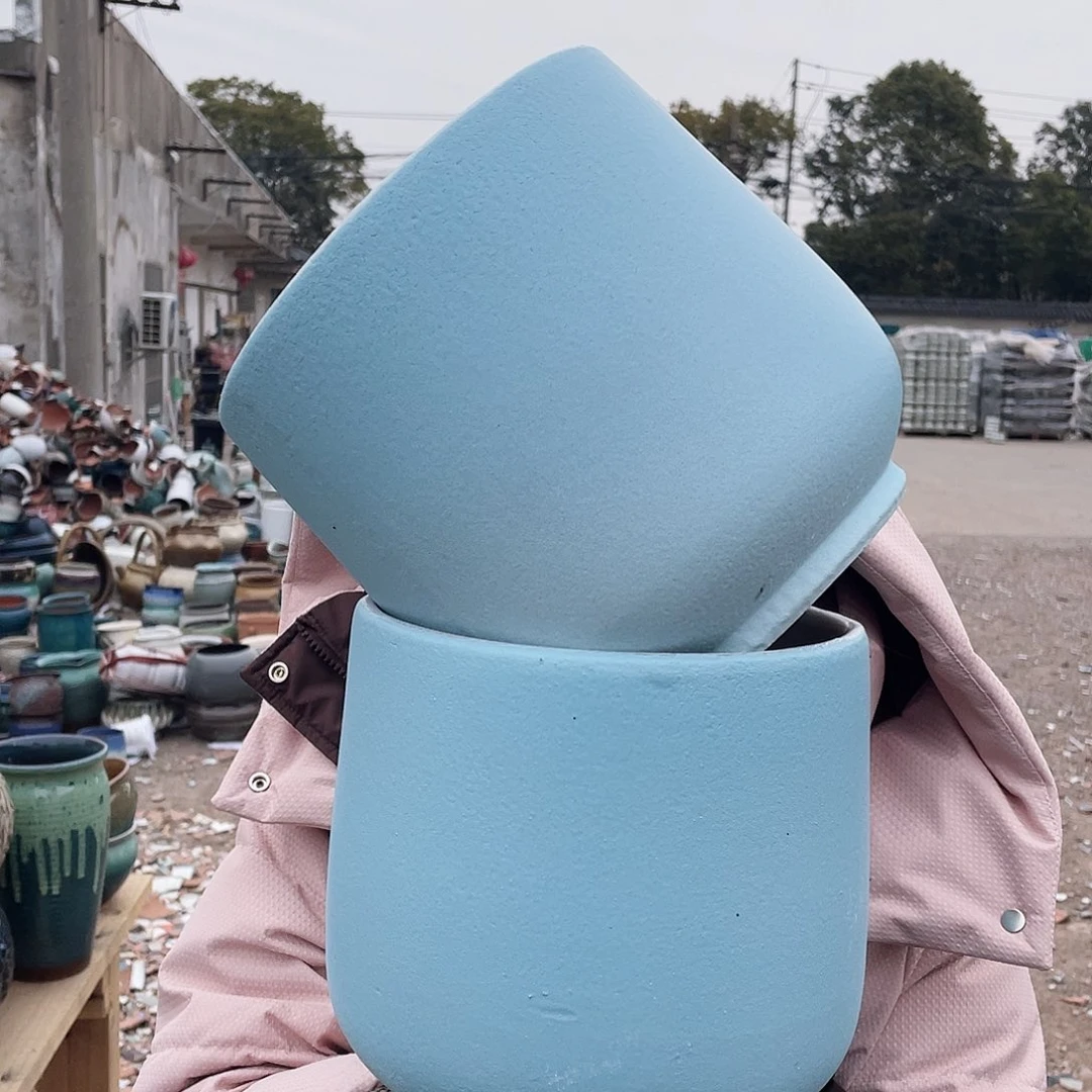 红陶王嫂花盆0214-605