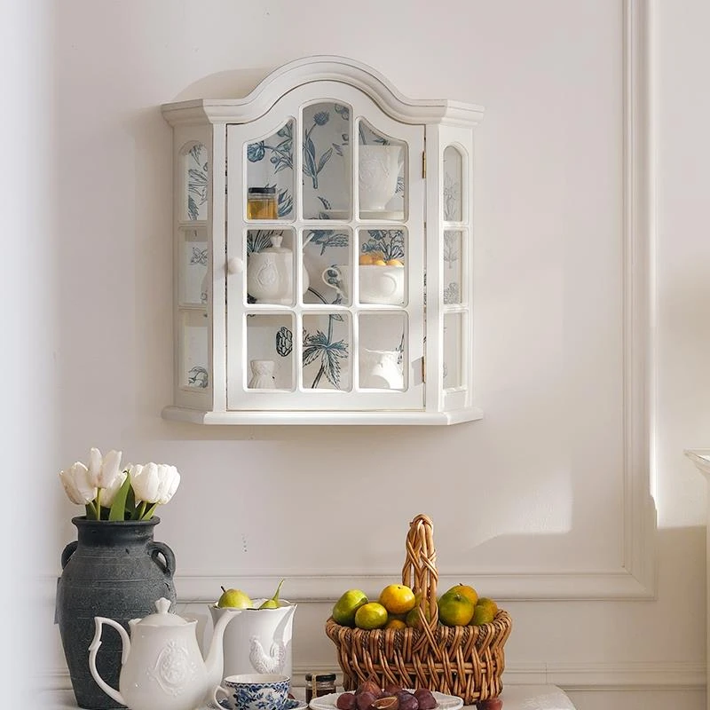 法式复古装饰墙上置物架个性创意客厅壁橱收纳展示柜桌面装饰架子