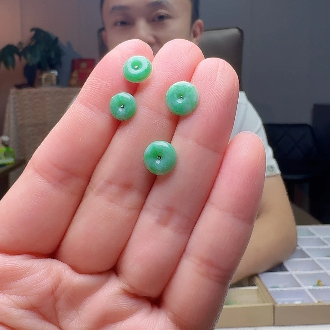 翡翠银S925镶嵌耳饰多样性发货其一