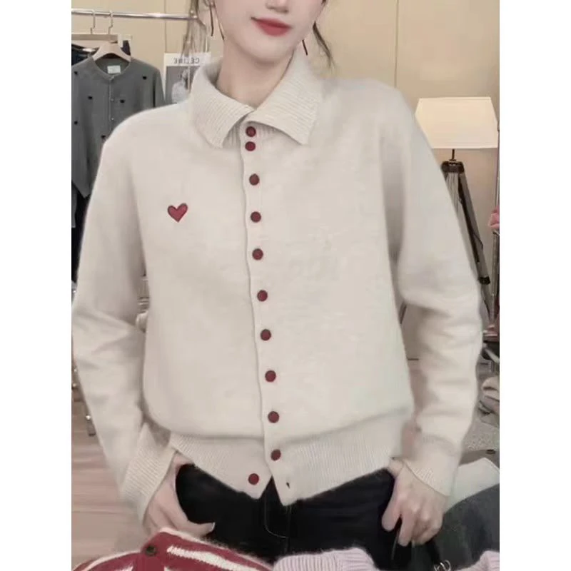 2025春款上新长袖百搭时尚圆领韩版针织开衫T807