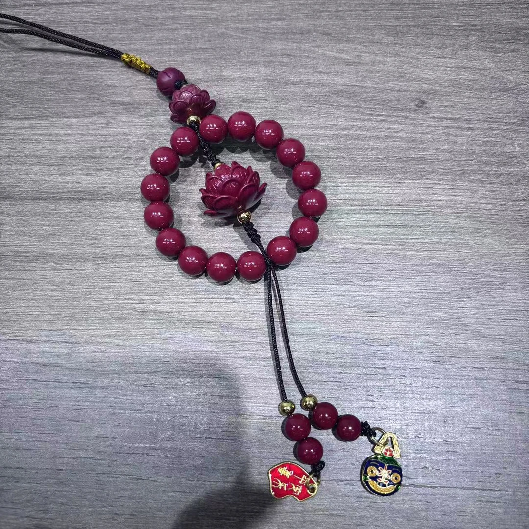 含辰砂工艺品朱砂精品吊坠花无礼盒S-0456