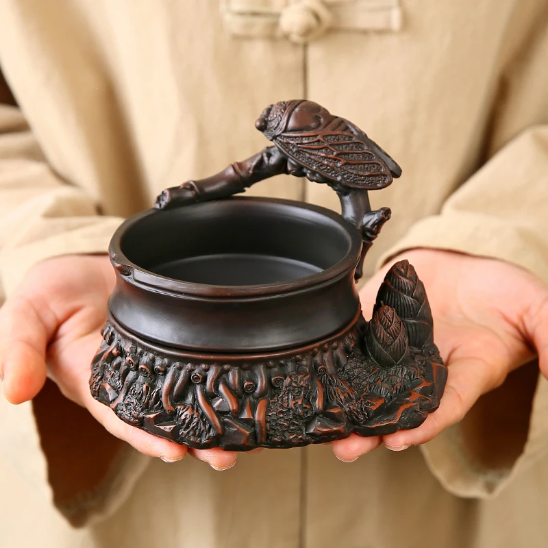 茶漏过滤器高端单个新型紫陶茶滤茶水分离滤茶器茶宠摆件茶具配件