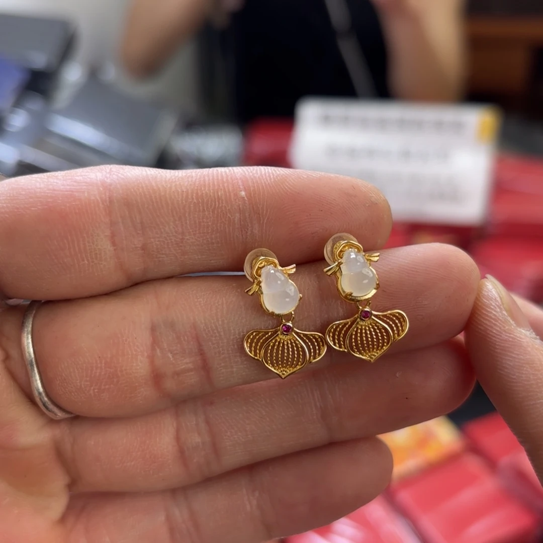 翡翠银S925镀金镶嵌颈饰