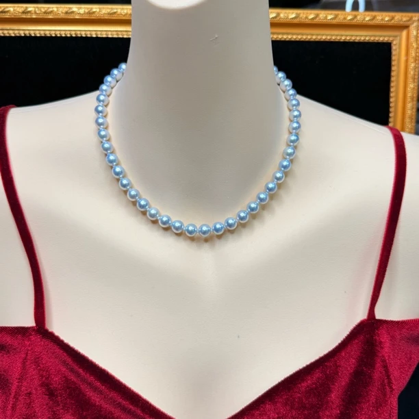 【六六中古】孤品天然海水珍珠项链ty1653链长40珠子7.5-8