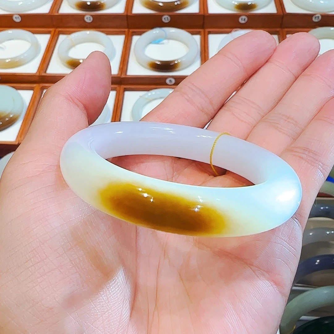 和田玉手镯未镶嵌且末一口老红糖52 53 54