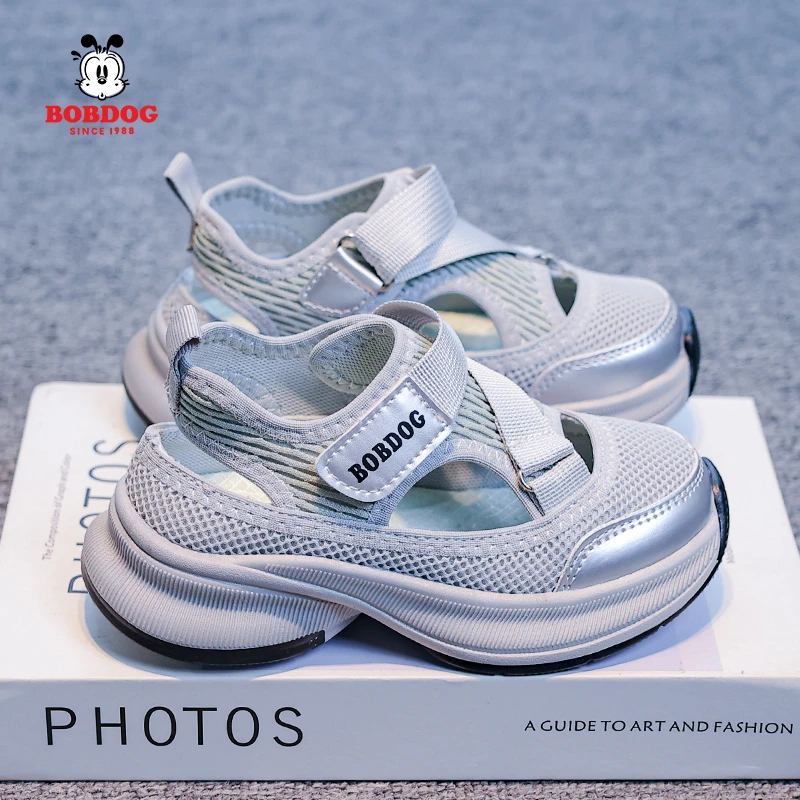 Bobdog/巴布豆2025夏季新款男童软底中大童男女童百搭凉鞋佳佳