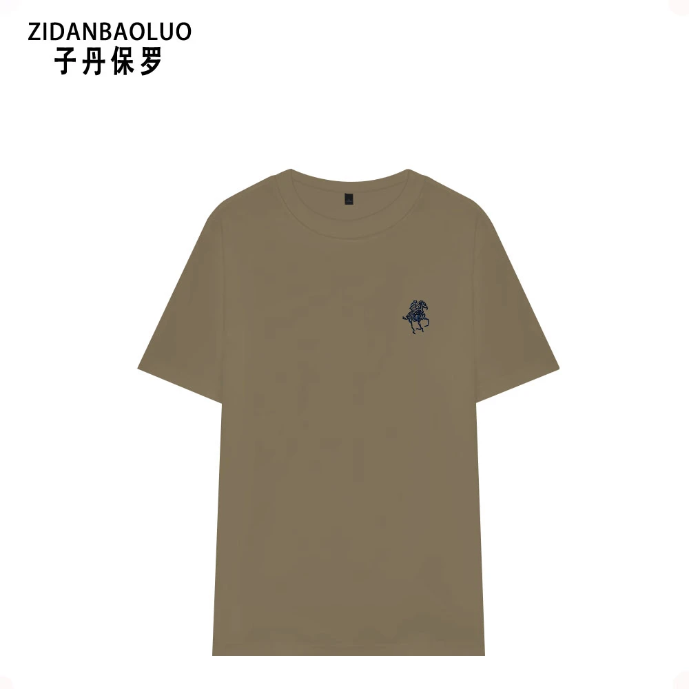 款203-新款潮牌正肩纯色圆领T恤