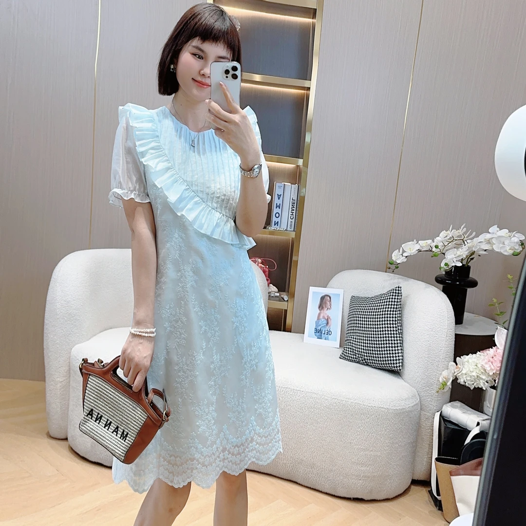 时尚连衣裙显瘦连衣裙气质夏季宽松夏装小个子减龄设计感6688