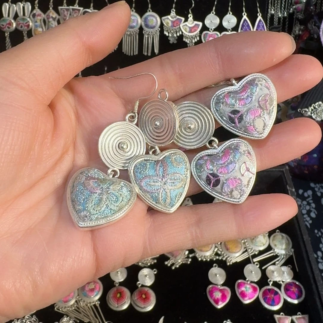 刺绣民族风刺绣老刺绣耳环