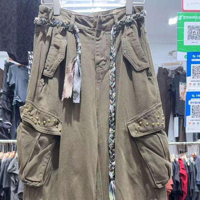 废土风时尚女装马甲与休闲裤套装魔术贴口袋设计