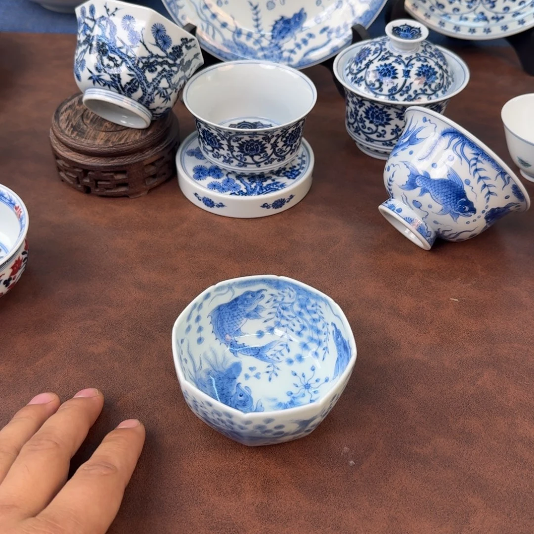 陶摆件鱼藻八方预售