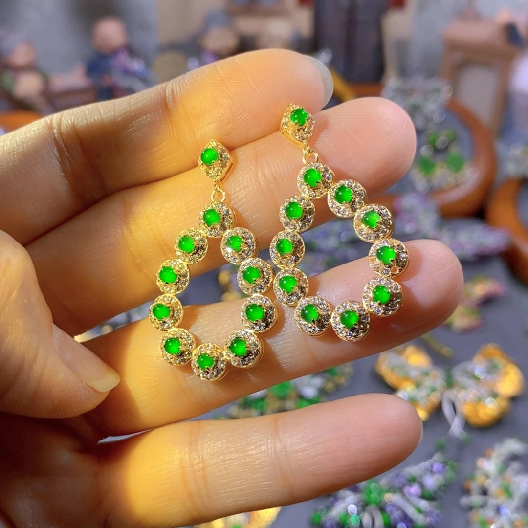 颈饰银S925镶嵌翡翠