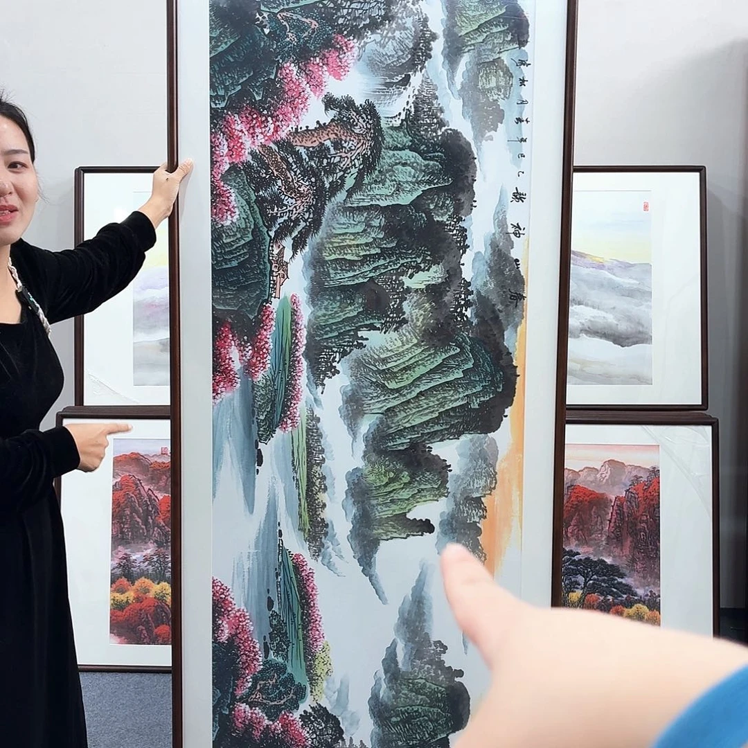 国画手绘作品210-80尺寸