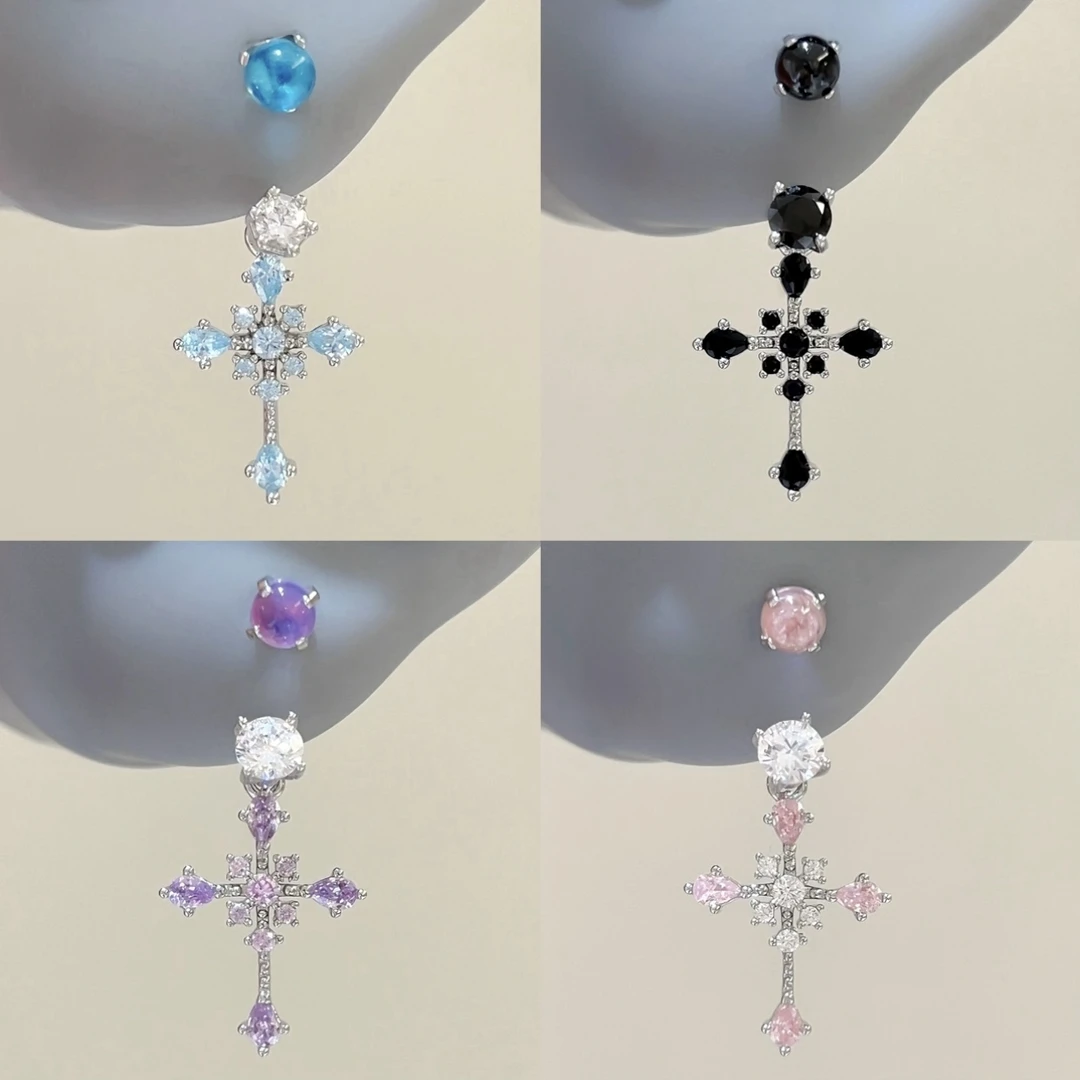 钛钢耳饰 十字祈愿RINGRING马蹄环耳钉十字架耳骨钉小众酷拽耳饰