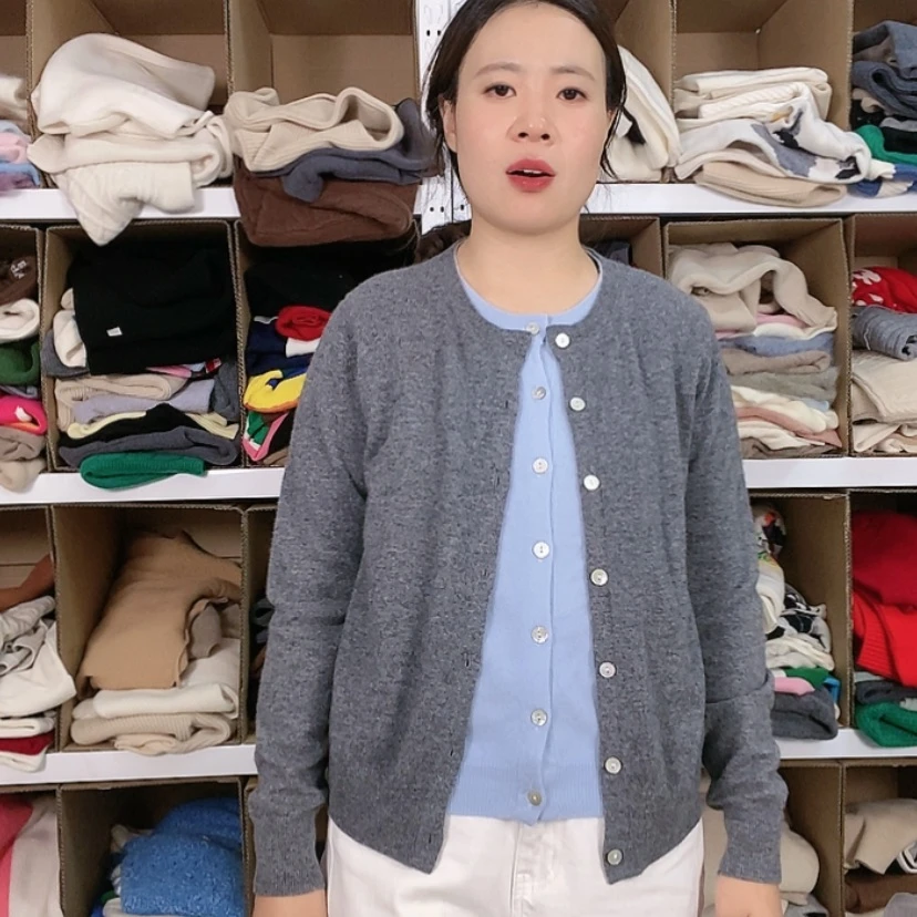 【闪购商品】假两件拼色纯山羊绒