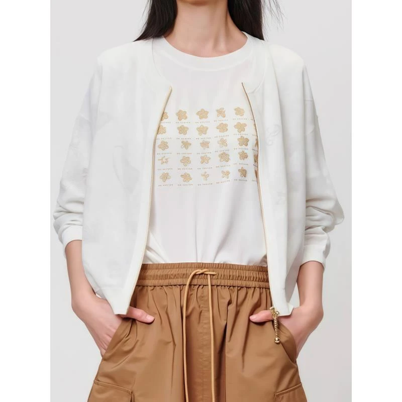 25s早春新款纯色暗花开衫针织衫  (25Z705）【】