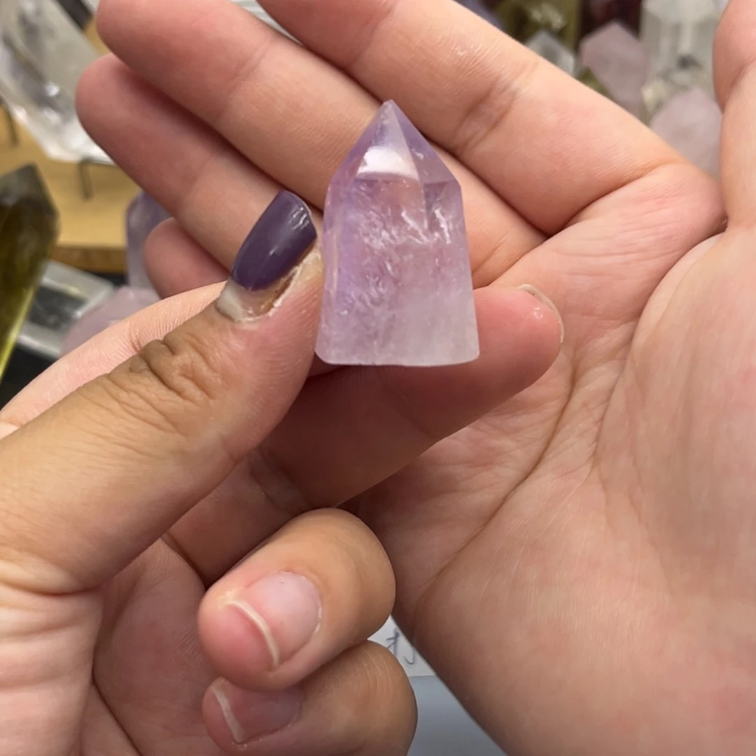 未镶嵌珠宝半成品水晶24 薰衣草紫水柱子