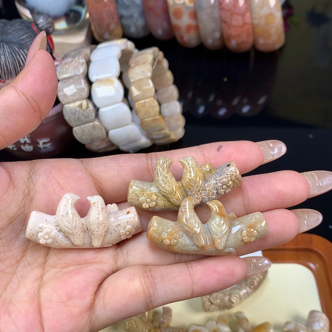 【闪购商品】颈饰未镶嵌硅化珊瑚（珊瑚玉）迷***人