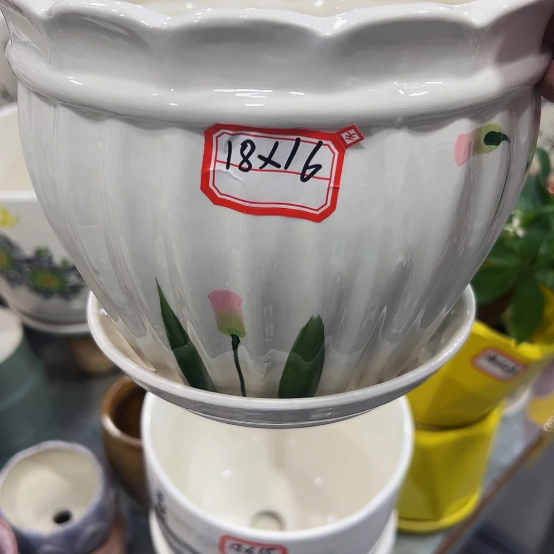 外贸尾单陶瓷花盆凑10米包邮