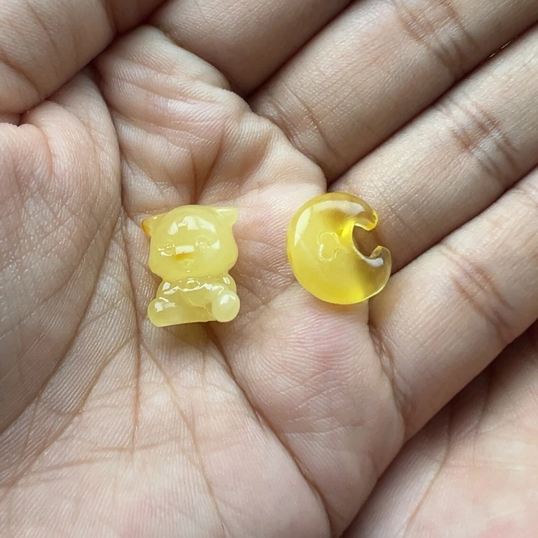 揪***ᵘ琥珀未镶嵌珠宝奇石配饰打孔不退换