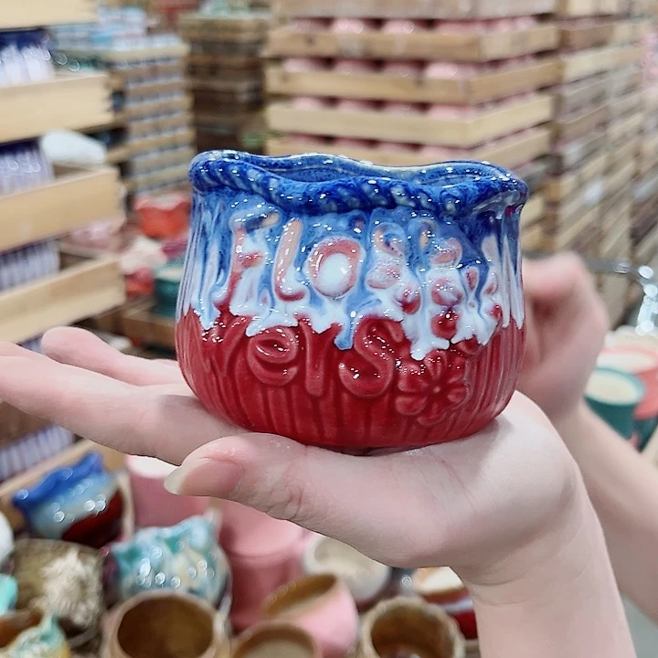 有孔.凑单10元陶瓷花盆发货！