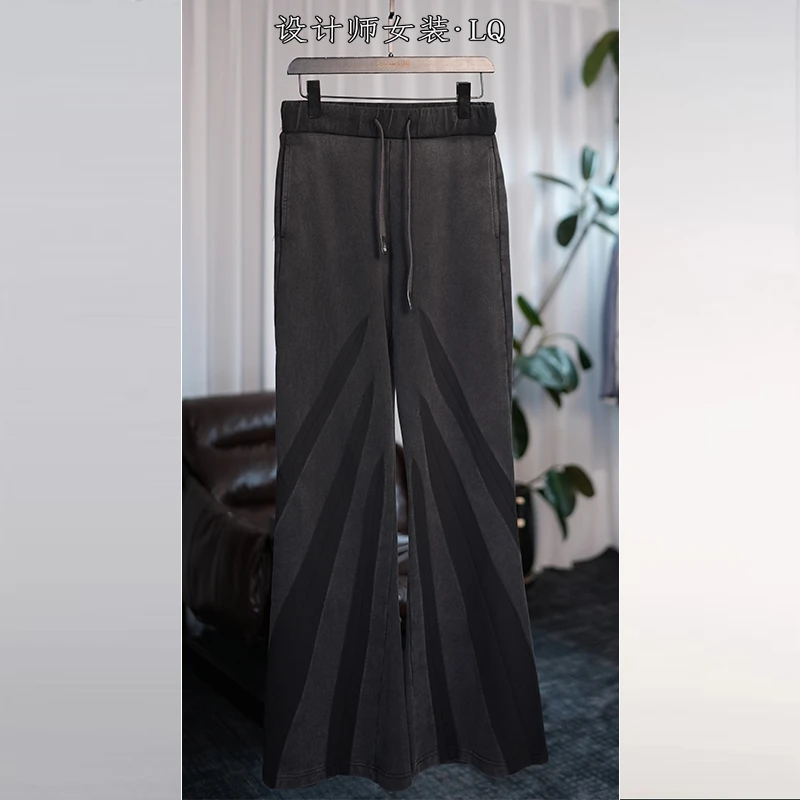 LQLINGJIE 设计款时尚高定个性高个子170喇叭裤牛仔裤74088