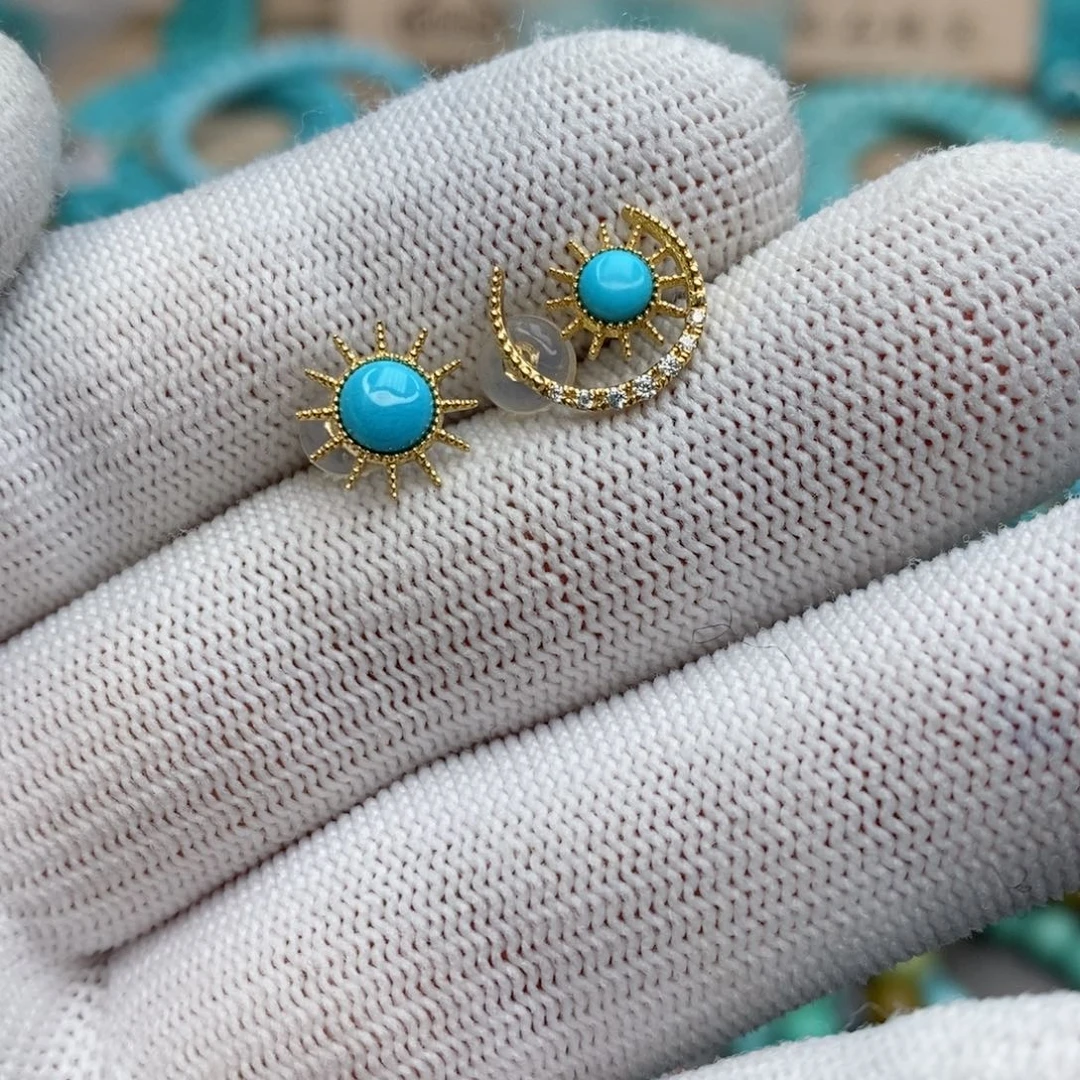 绿松石珠宝奇石18K金镶嵌