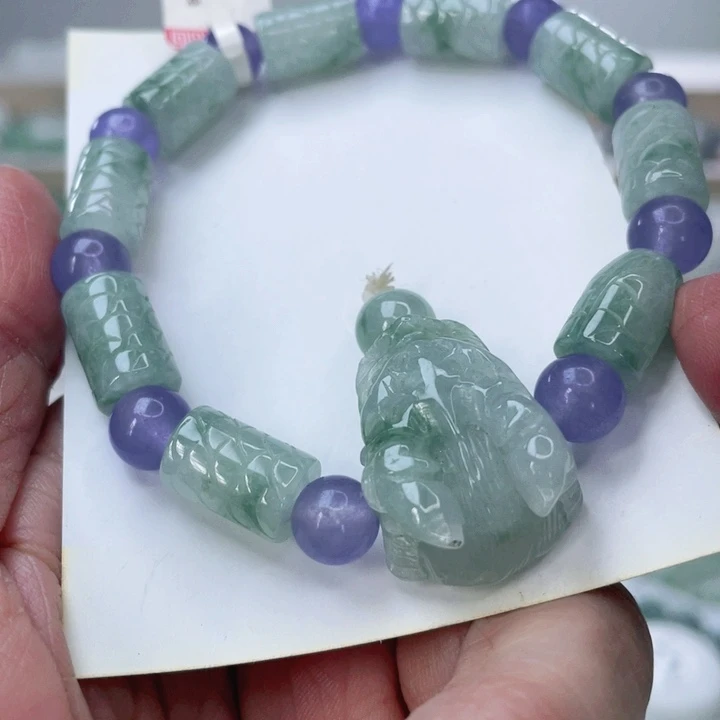 翡翠未镶嵌手链天然翡翠手链8.7m