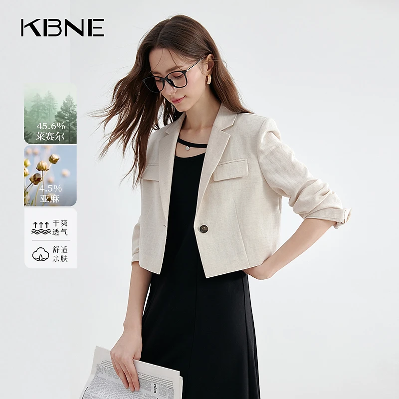 KBNE西装外套女款爆款2025新款高级感休闲西装外套女白色西装外套