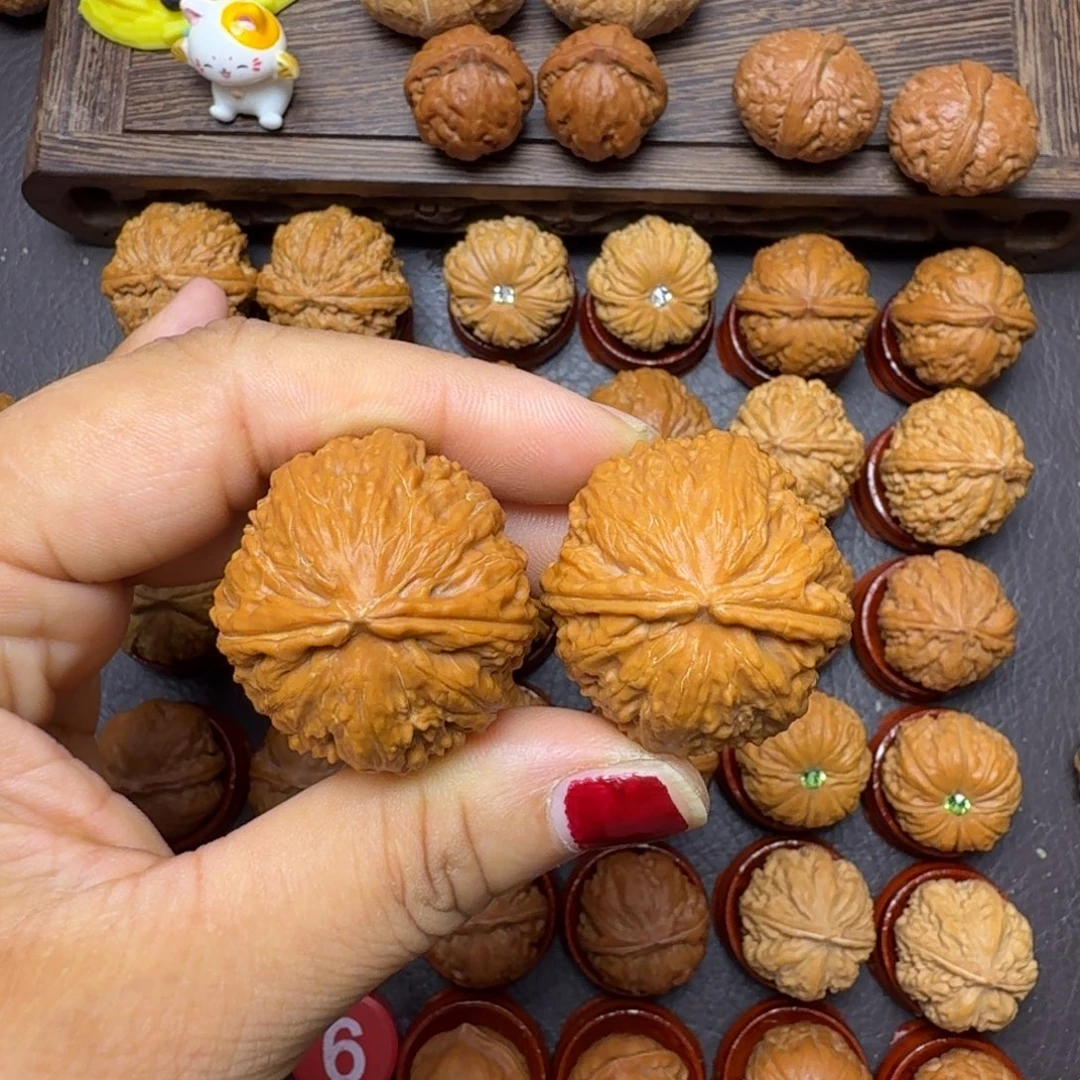 浮***空把件文玩核桃34尺全品焖尖粗筋