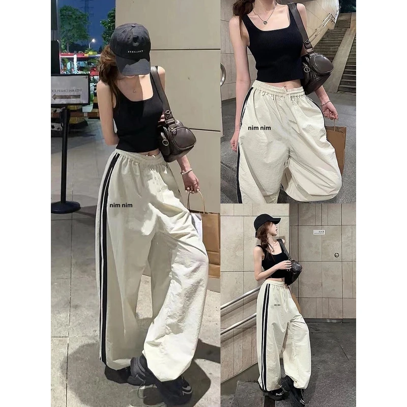 【现货+运补8】工装裤宽松休闲裤女夏季高腰拖地裤阔腿长裤裤子