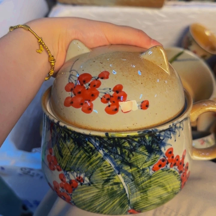 瓷片手工手绘细微不一样