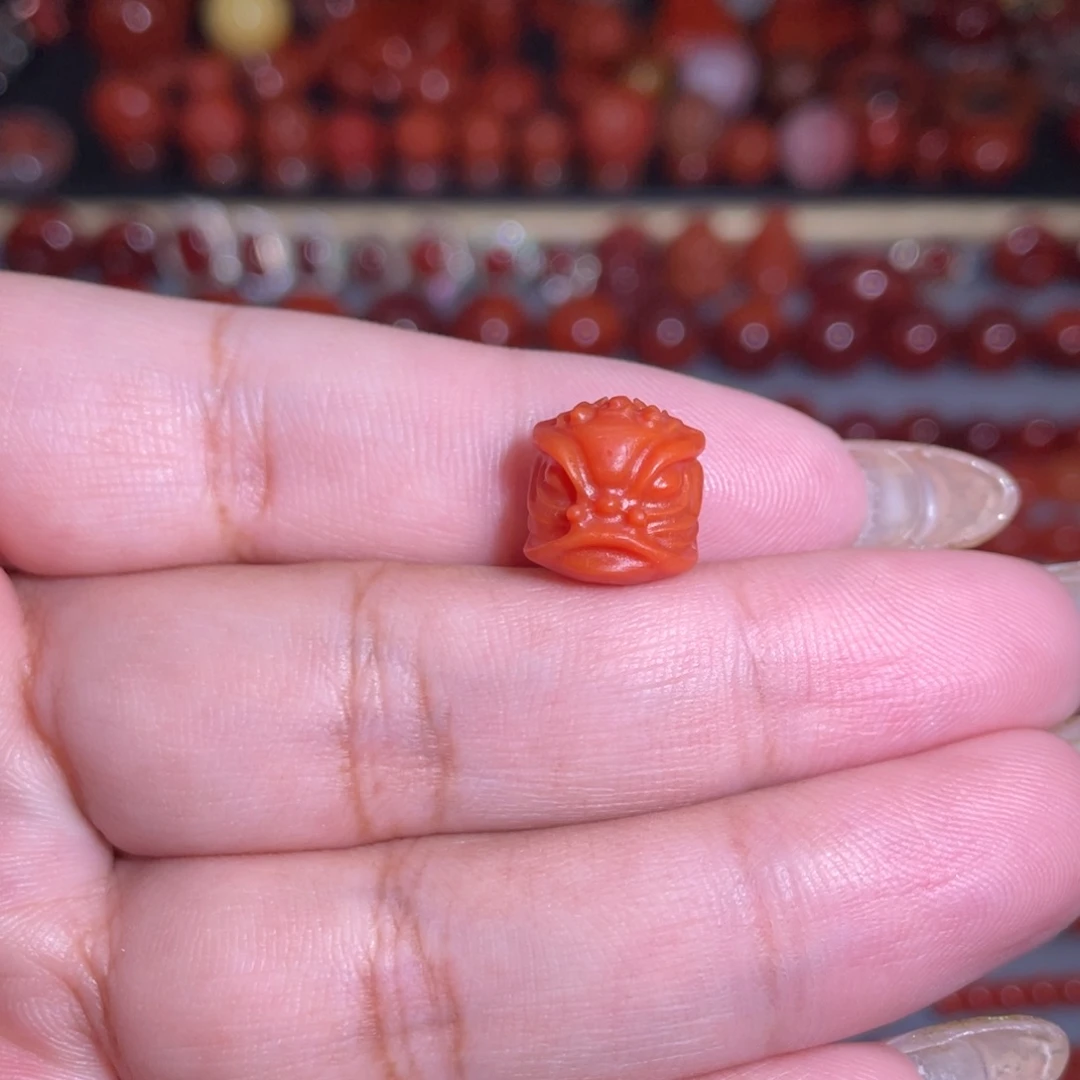 南红玛瑙未镶嵌醒狮