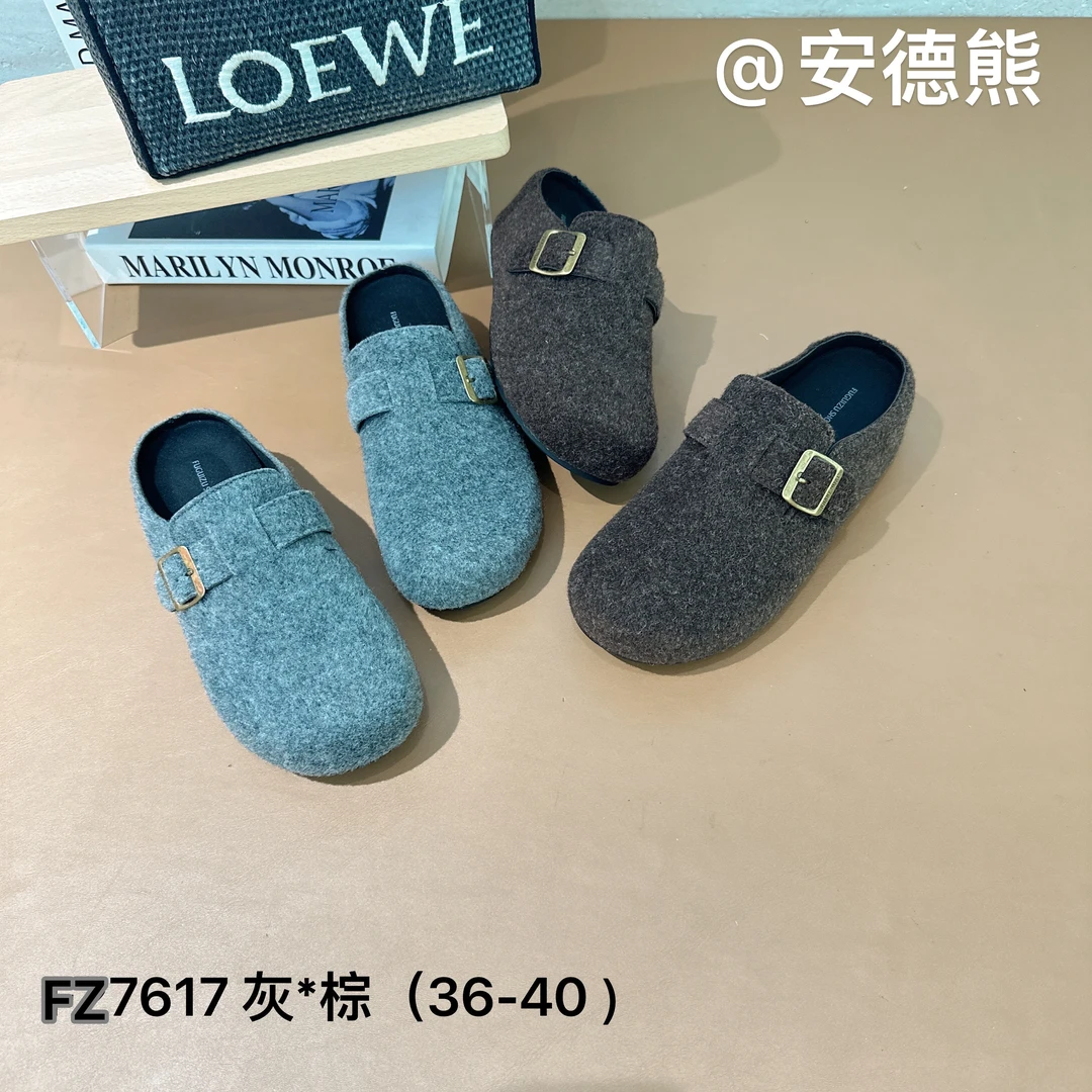 【FZ7617】百搭风松糕跟浅口厚底包头拖H0320