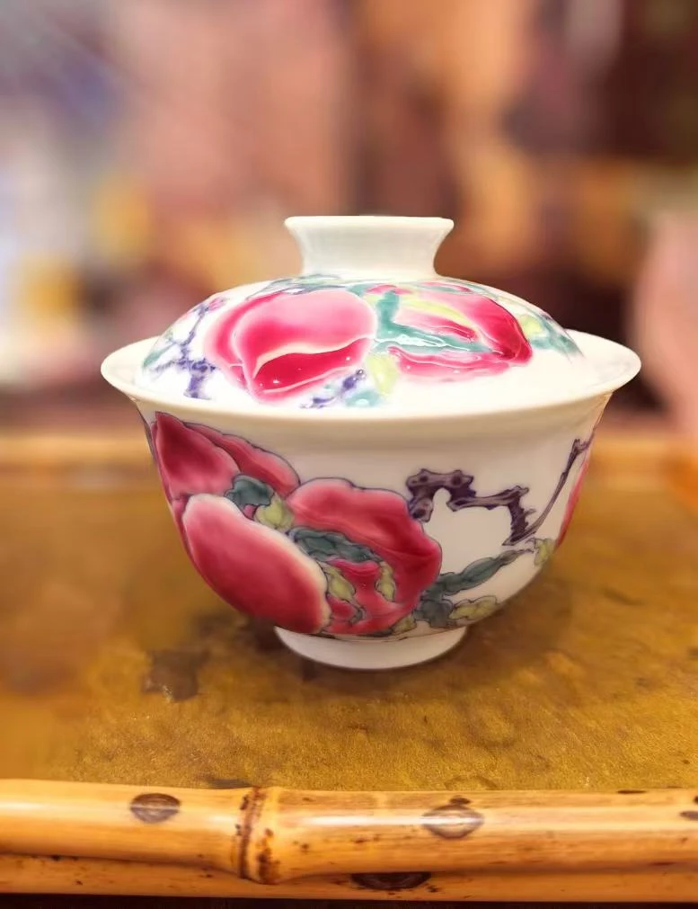 【冉月观隐】九桃盖碗  家用茶周边