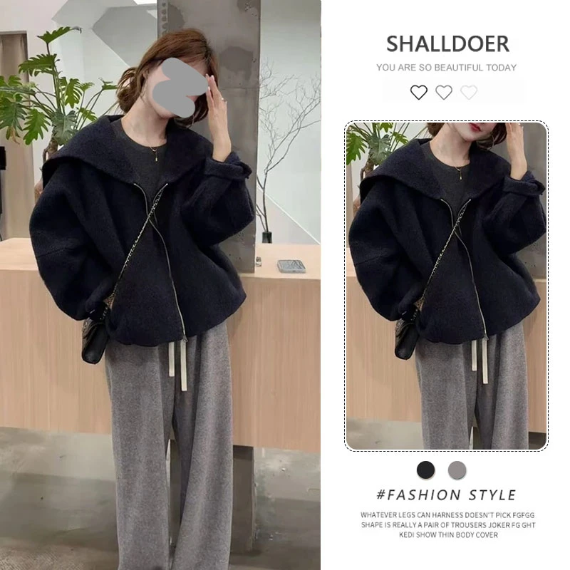 2025秋新款韩系休闲设计感大翻领外套百搭洋气显瘦潮流上衣女