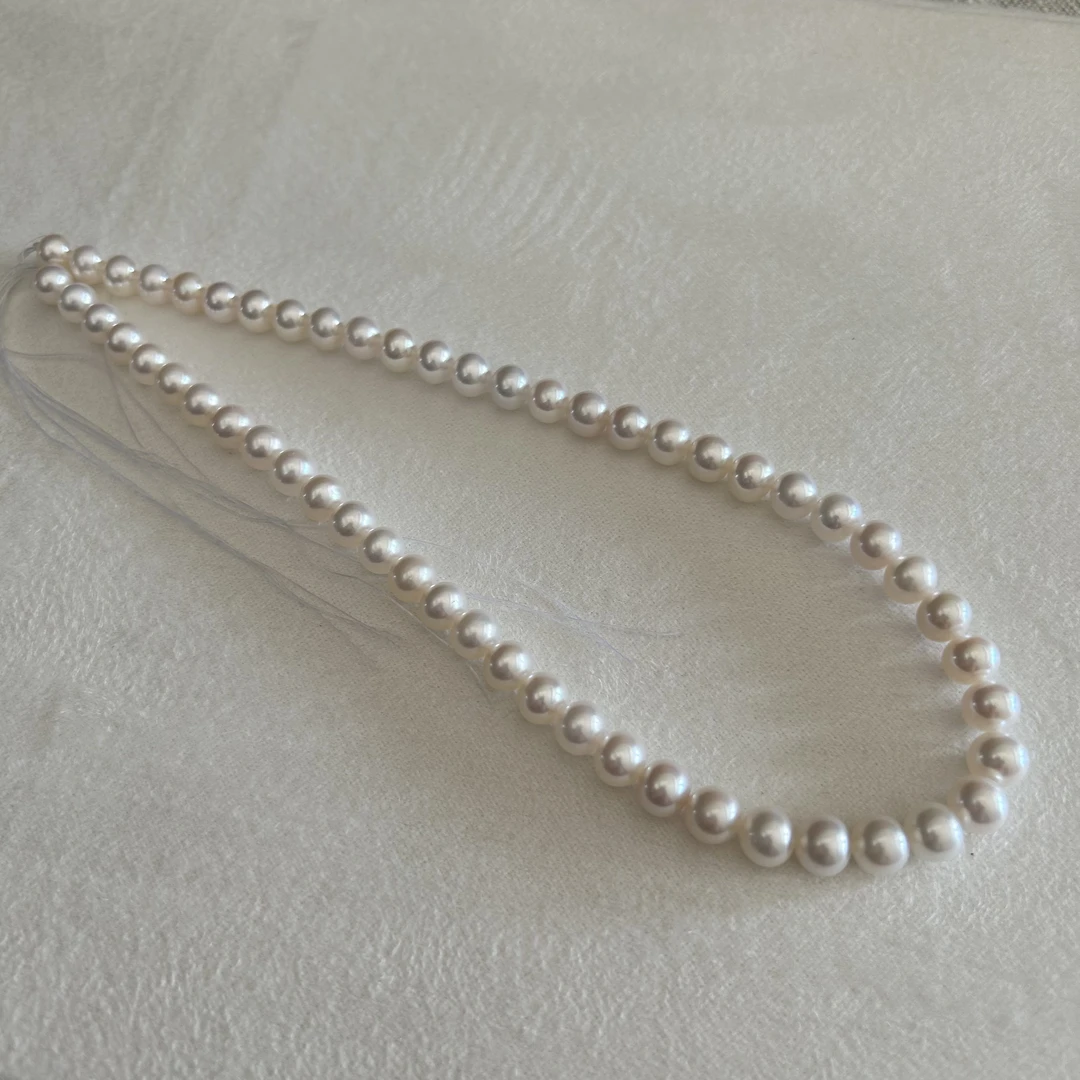 团圆家 8-9mm 极强光淡水无核珍珠项链微微瑕时尚高端送妈妈