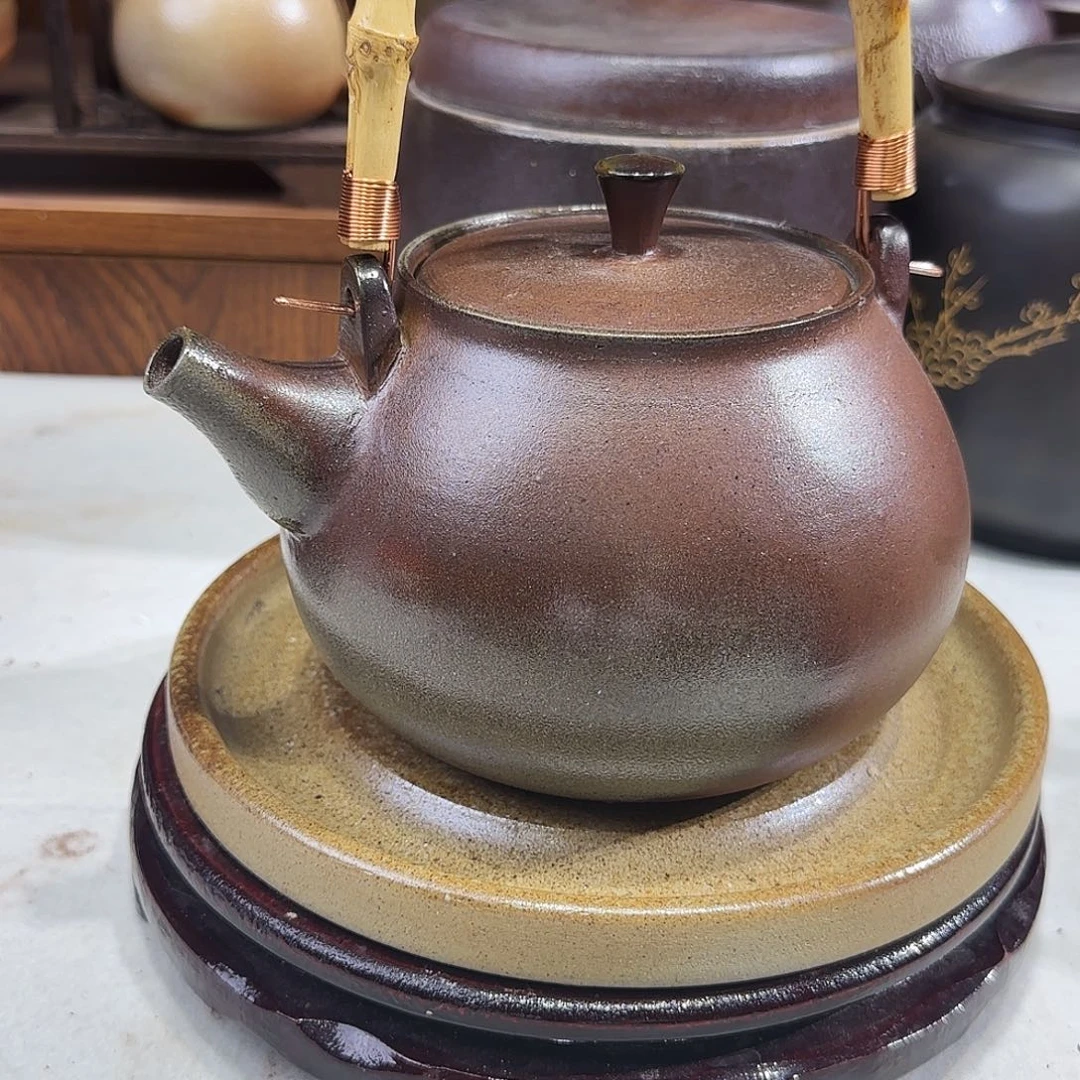 罐茶*雷氏陶瓷 柴烧提梁壶（微瑕